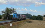 Leider ein Wolkenschaden bei der Übergabe aus Velvary nach Slany Mn 85463 mit der 742 188. Aufgenommen am 10.8.2023 hinter Velvary