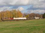 742 316-3 und 742 225-6 am 31.10.2007 mit einem Gterzug von Liberec nach Zawidow in Raspenava