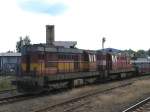 742 316-3 und  742 216-5 auf Bahnhof Turnov am 13-7-2009.