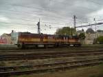 Die 742 347 mit der 742 069 am 03.10.2008 bei einer Rangierfahrt im Pilsener Hbf.