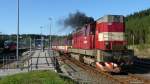 24.09.2011 BR 724 der CD verlt den Bf Johanngeorgenstadt in Richtung Karlovy Vary.