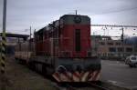 T 466 2201 mit einem Personenzug abgestellt in Karlsbad Oberer Bahnhof.12.02.2014  11.24 Uhr.