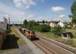 742 105-0 zusehen mit einer Übergabe am 19.06.14 in Nebanice.