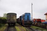 742 204 (CZ-CDC 92 54 2 742 204-1) mit Vlec85381 während der Bedienung des Schrotthändlers am 03.05.2013 bei Neumetely