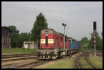 742443 rangiert am 24.5.2016 einen aus vier Maschinen bestehenden Lokzug im Bahnhof Liberec.