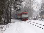 749 006-3 am 23.01.16 in Prosečnice mit dem OS 9057 von Praha-Vršovice nach Čerčany.