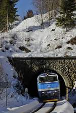 754 029-7 verlässt am 16.02.2019 den Zelesnorudsky/Eisensteiner Tunnel