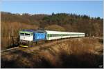 754 046 Taucherbrille auf der KBS 240 von Brno nach Jihlava. 
Tetcice 7.2.2011