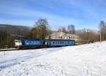 754 046 mit Os 7504 am 29.12.2012 in Bhmisch Eisenstein Stadt.