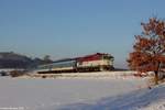 754 061-0 am Os 6652 von Děčín - Rumburk unterwegs bei Markvartice, 22.01.2017