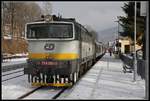 754 080 wartet am 23.01.2019 in Jesenik auf die Abfahrt.