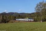 754.060 mit den Os 6325 Frýdlant v Čechách - Liberec unterwegs bei Oldřichov v Hájích, 18.05.2019