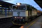 CD 754 043-8 am 07.September 2019 vor dem Sp 1928 (Satov - Brno-Kralovo Pole) im Bahnhof Breclav.