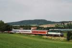 754 057 mit RE 452 vor Furth im Wald (18.07.2007)