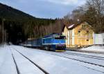 754 015 mit Sp 1962 am 01.01.2013 in Spicak.