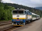 Die 754 027 mit einem R am 20.06.2011 in Bhmisch Eisenstein.