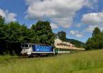 754 026 mit R 36928 nach Bhmisch Eisenstein am 01.07.2013 in Bhmisch Eisenstein Stadt.