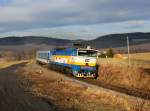 Die 754 024 mit einem R nach Böhmisch Eisenstein am 03.01.2014 unterwegs bei Dešenice.