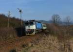 754 058 mit einem Sp nach Pilsen am 01.03.2014 am Esig von Nyrsko.