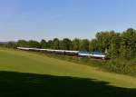 754 019 + 754 057 mit dem Orientexpress am 07.06.2014 bei Klöpflesberg.