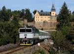 Die 754 008 mit einem Os am 28.09.2014 unterwegs bei Zruč nad Sázavou.