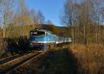 754 015 mit einem R nach Bayerisch Eisenstein am 09.11.2014 bei  elezn Ruda.