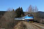 754 015 mit Personenzug am 29.11.2014 bei Spicak.