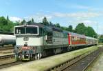 CD 754 057 mit RE 452 (Prag–Nrnberg Hbf) am 02.07.2006 in Furth im Wald