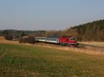 Die 754 066 mit einem Os nach Domažlice am  20.03.2015 unterwegs bei Milavče.