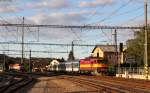 754 044-6 mit dem Os 9208 (Svetla nad Sazavou-Cercany) bei der Einfahrt Cercany 28.9.15