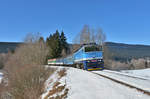 754 015 mit Sp 1962 am 13.02.2015 bei Spicak.