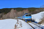 754 064 mit Sp 1962 am 05.02.2017 bei Hojsova Stráž-Brčálník.