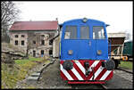 Am Bahnhof Krimov am 17.4.2023 an der Strecke Chomutov - Vejperty.