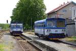 CD 810 628-8 und 809 179-5 am 11.Mai 2019 im Bahnhof Cejc.