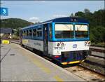 ČD 810 590-0 in Bahnhof Bečov nad Teplou am 4.