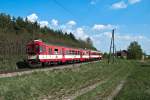 842 026 ist bei Valtice mit dem Zug 4518 (Breclav - Znaim) unterwegs. Die Aufnahme entstand am 23.04.2011.