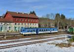 842 029 bei einer Rangierfahrt am 06.01.2014 in Bayerisch Eisenstein.