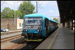 Unser Arriva Zug 945303-6 aus Mlada Boleslav ist hier am 5.6.2024 um 14.22 Uhr in Kolin angekommen.