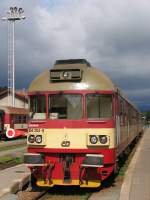 854 204-5/80-29 mit Sp 1863 Kolin-Trutnov Hlavn Ndra auf Bahnhof Trutnov Hlavn Ndra am 9-8-2011.