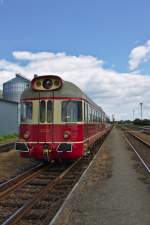 Voderansicht des  Triebwagfen M286, der am 14.06.14 nach Jemnice unterwegs war, einer Strecke, die sonst von keinen regulären Personenzügen mehr befahren wird. 