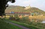 122 xxx zu sehen am 24.08.19 mit eiem Gemischten Güterzug in Ústí nad Labem.