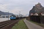 123 002-8 war am 27.02.16 mit einem Kesselzug in Ústí nad Labem-Střekov zu sehen.