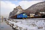 123 001 unterhalb der Burg Streckov in Usti nad Labem. Aufgenommen am 18.01.2016.