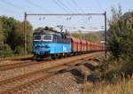 130 010-2 fuhr mit einem Kohlenzug am 21.09.20 durch Želenice n.Bílinou.