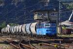 130 023-5 fährt mit einem Getreidezug durch Usti nad Labem Strekov in Richtung Melnik.