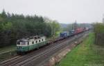 130 037 mit Containerzug bei Kolín am 29.04.2013