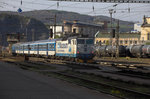 162 011-1 macht Reklame für das Eiesenbahnmuseum in Luzna, aufgenommen in Usti.