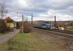 163 250-4 zu sehen am 18.03.19 mit einem Kohlezug in Želenice n.Bílinou.