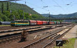 Am 14.06.19 standen im Bahnhof Usti nad Labem Strekov 163 215 und 189 064 mit ihren Güterzügen abgestellt.