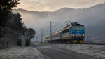 Morgenstimmung vor Sonnenaufgang mit 163 070-6 - Ústí nad Labem 12.01.20